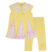 A'Dee Girls Lemon Chevron Legging Set